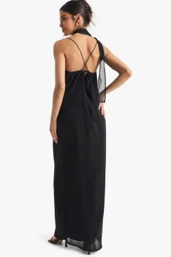 Robe nuisette en chiffon avec nœud au cou