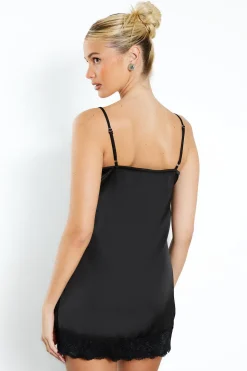 Robe nuisette à encolure carrée avec bordure en dentelle