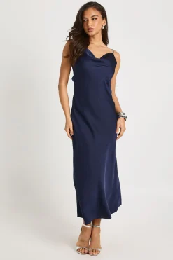 boohoo Robe nuisette en satin à dos ouvert, ceinturée<Femme Satin Et Dentelle|Robes