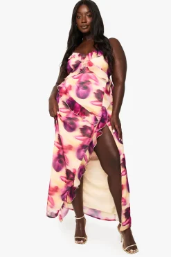 Robe nuisette maxi à volants florale Plus