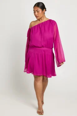 Robe Patineuse Asymétrique En Mousseline Grande Taille
