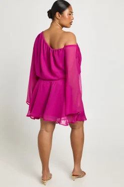 Robe Patineuse Asymétrique En Mousseline Grande Taille