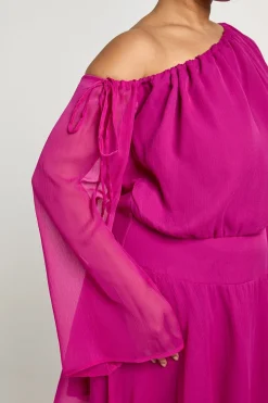 Robe Patineuse Asymétrique En Mousseline Grande Taille