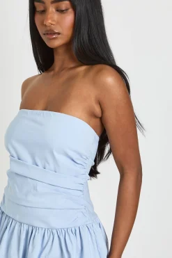 boohoo Robe Patineuse Bandeau En Bengaline Froncée<Femme Toutes Les Robes|Robes