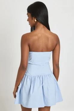 boohoo Robe Patineuse Bandeau En Bengaline Froncée<Femme Toutes Les Robes|Robes