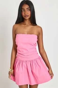 Robe Patineuse Bandeau Froncée En Bengaline
