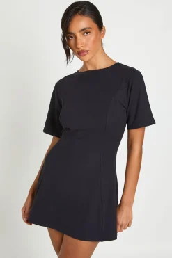 Robe Patineuse Basique Ultra-douce À Manches Courtes