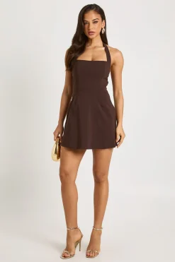 Robe patineuse Bengaline à encolure carrée