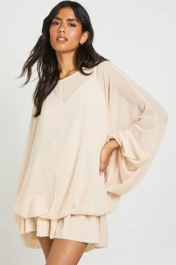 Robe Patineuse Blouson Superposée Avec Caraco En Mousseline