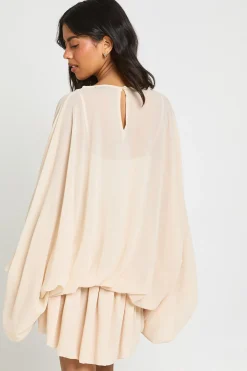 Robe Patineuse Blouson Superposée Avec Caraco En Mousseline