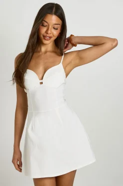 Robe Patineuse À Bretelles Avec Bonnets En Bengaline