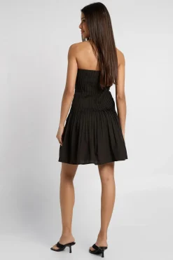 Robe Patineuse Bustier Plissée En Lin