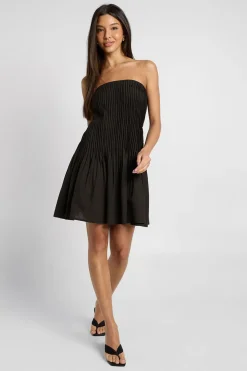 Robe Patineuse Bustier Plissée En Lin