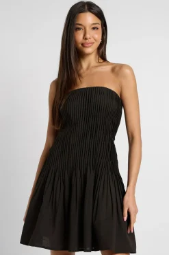 Robe Patineuse Bustier Plissée En Lin