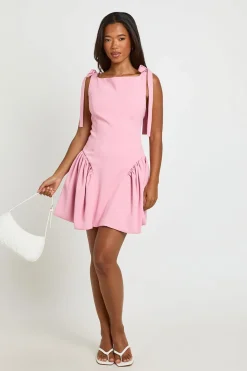 boohoo Robe Patineuse Cintrée À Bretelles Nouées<Femme Robes Patineuses|Robes