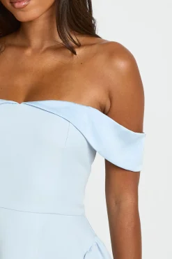 Robe Patineuse Cintrée À Encolure Bardot Cœur