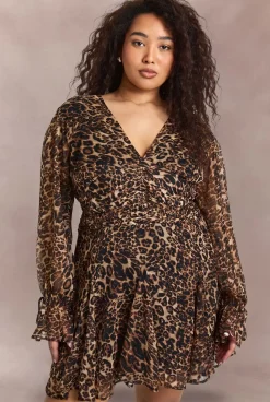 Robe Patineuse Cintrée Léopard Grande Taille