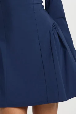 boohoo Robe Patineuse en Bengaline à Encolure Carrée et Taille Froncée<Femme Robes Courtes|Robes Patineuses