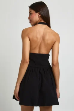 boohoo Robe Patineuse En Bengaline À Encolure Licou Plongeante<Femme Robes Patineuses|Robes