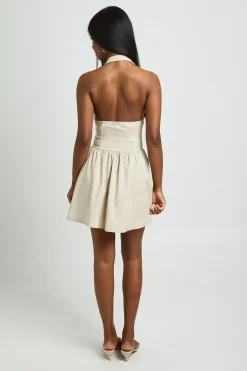 Robe Patineuse En Bengaline À Encolure Licou Plongeante