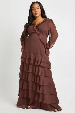 Robe patineuse en chiffon à taille froncée Plus