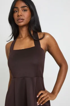 Robe Patineuse À Encolure Carrée Dos Nu