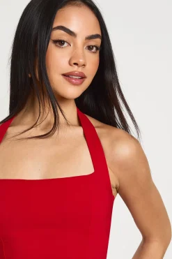 boohoo Robe Patineuse à Encolure Carrée en Bengaline<Femme Robes Patineuses|Robes