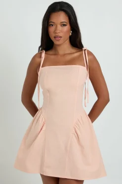 Robe Patineuse En Lin Avec Bretelles À Nouer