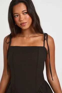Robe Patineuse En Lin À Épaules Nouées