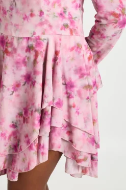 boohoo Robe Patineuse En Mousseline À Imprimé Floral Grande Taille<Femme Robes Patineuses|Robes À Manches Longues