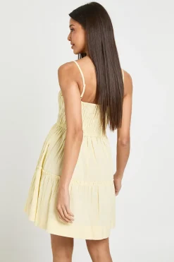 boohoo Robe Patineuse Froncée Aspect Lin<Femme Robes Patineuses|Robes