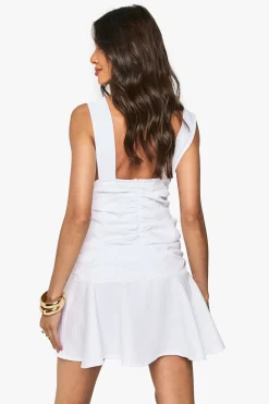boohoo Robe patineuse froncée effet lin<Femme Robes Patineuses|Robes