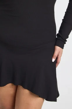 Robe Patineuse Grande Taille Côtelée à Ourlet Asymétrique