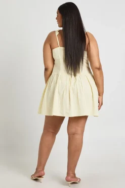 Robe Patineuse Grande Taille À Corsage Broderie Anglaise Et Encolure Festonnée