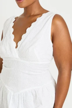 boohoo Robe Patineuse Grande Taille À Corsage Broderie Anglaise Et Encolure Festonnée<Femme Robes Corset|Robes Patineuses
