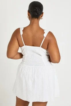 boohoo Robe Patineuse Grande Taille À Corsage Broderie Anglaise Et Encolure Festonnée<Femme Robes Corset|Robes Patineuses