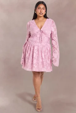 boohoo Robe Patineuse Grande Taille Jacquard à Détail Corset<Femme Robes Corset|Robes Patineuses