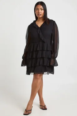 Robe Patineuse Grande Taille à Volants Portefeuille