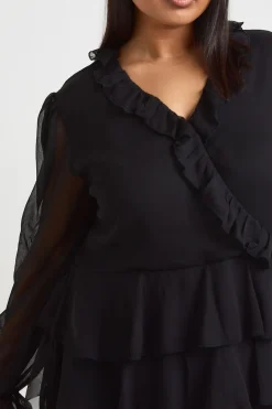 Robe Patineuse Grande Taille à Volants Portefeuille
