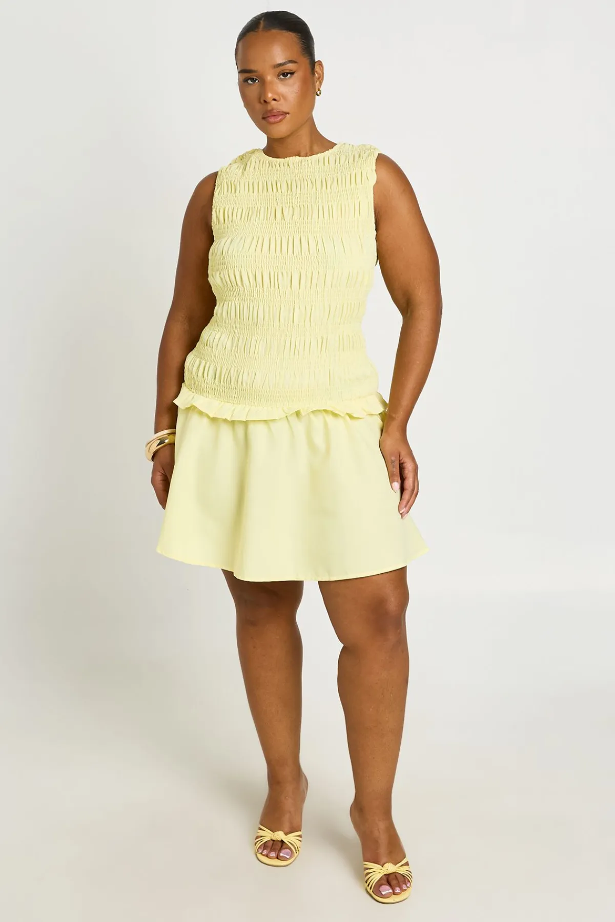 boohoo Robe Patineuse Grande Taille À Encolure Américaine Et Fronces<Femme Robes Patineuses|Robes