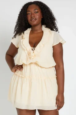Robe Patineuse Grande Taille En Mousseline À Volants
