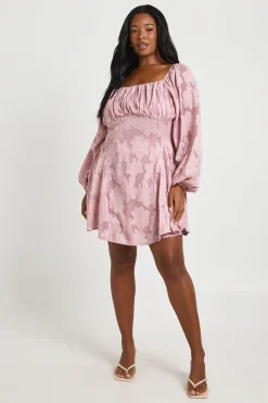 Robe Patineuse Grande Taille en Mousseline Dévorée Style Fermière