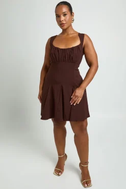 Robe Patineuse Grande Taille À Buste Froncé