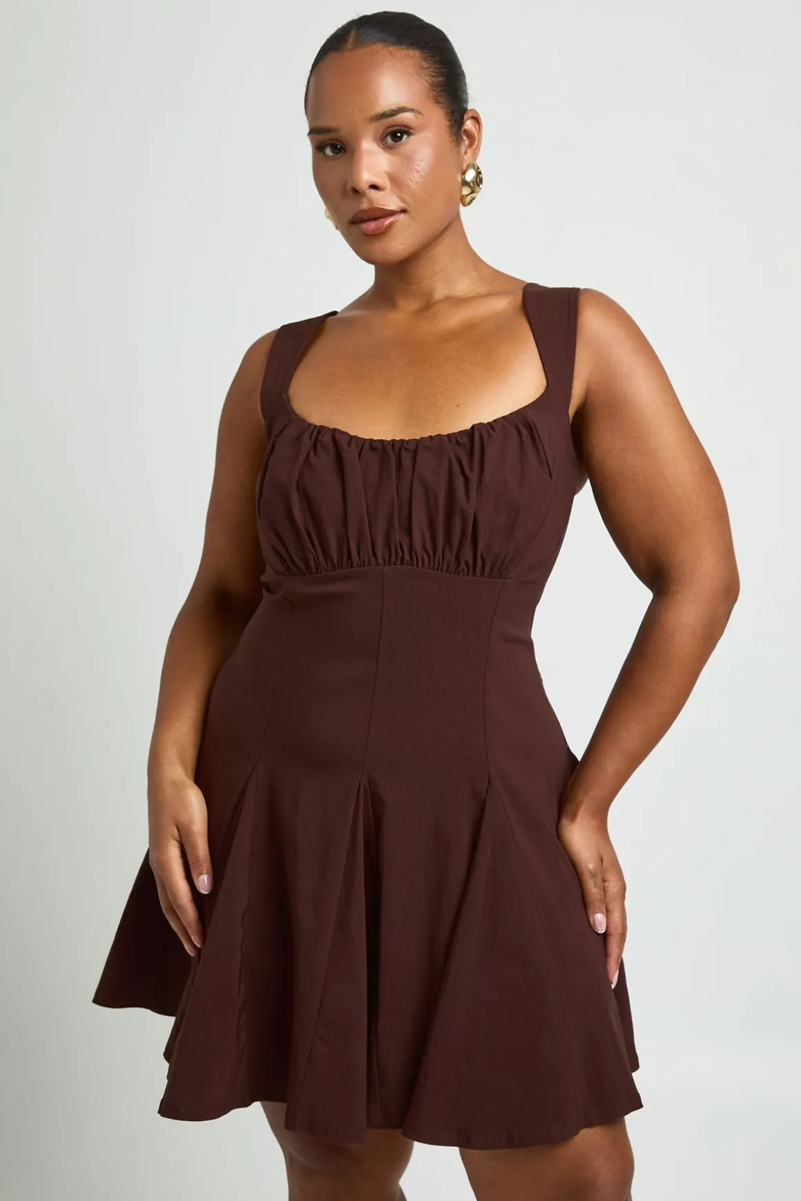 Robe Patineuse Grande Taille À Buste Froncé