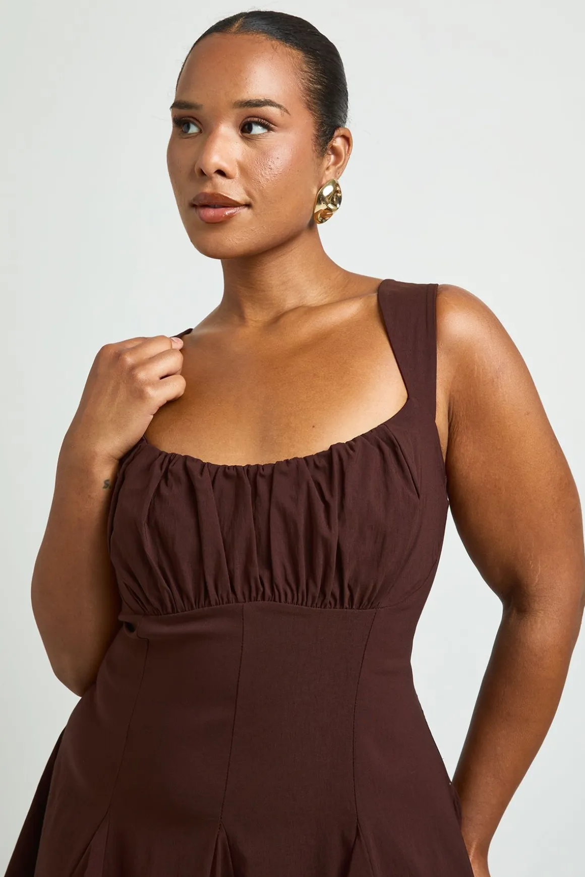 Robe Patineuse Grande Taille À Buste Froncé