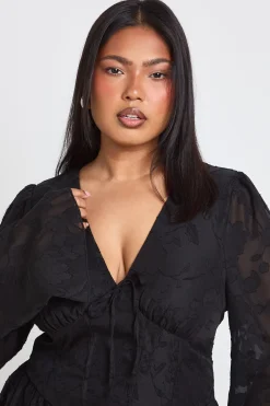 Robe Patineuse Grande Taille Jacquard Détail Corset