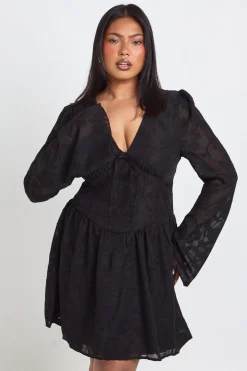 Robe Patineuse Grande Taille Jacquard Détail Corset