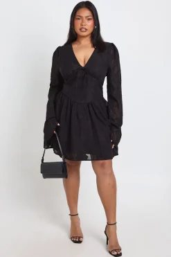 Robe Patineuse Grande Taille Jacquard Détail Corset