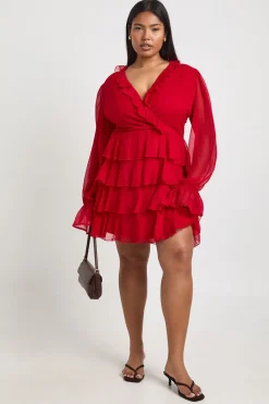 Robe Patineuse Grande Taille à Volants Portefeuille