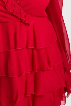 Robe Patineuse Grande Taille à Volants Portefeuille